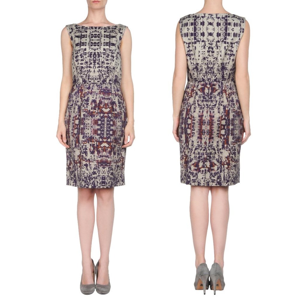 LaVia18 Italian Gray/Purple Pattern Sleeveless Shift Dress - Size US 10